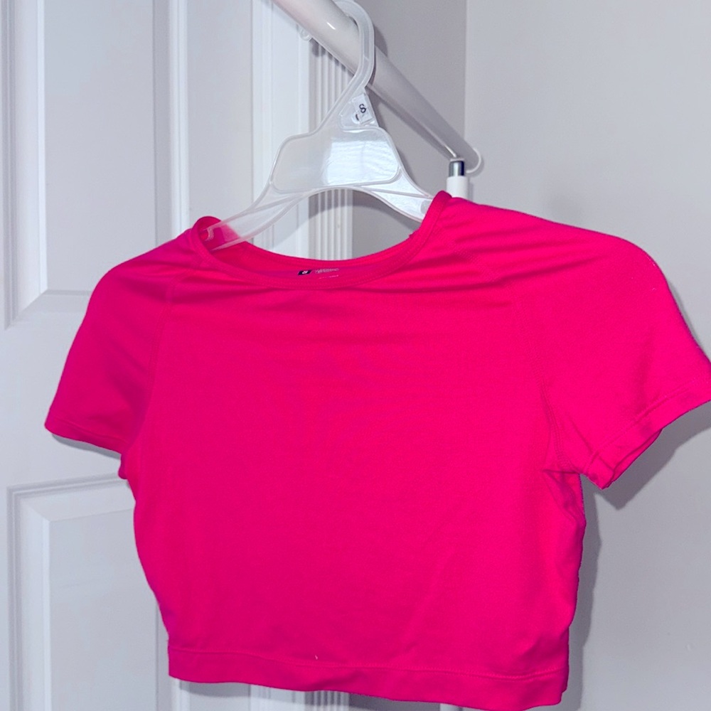 Pink athletic workout shirt